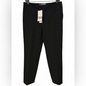NWT Zara Women’s Black Slim Ankle Pants Size M Tailored Stretch Trousers